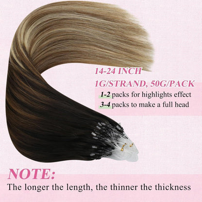 Echthaar Balayage Extensions Braun Blond 55cm