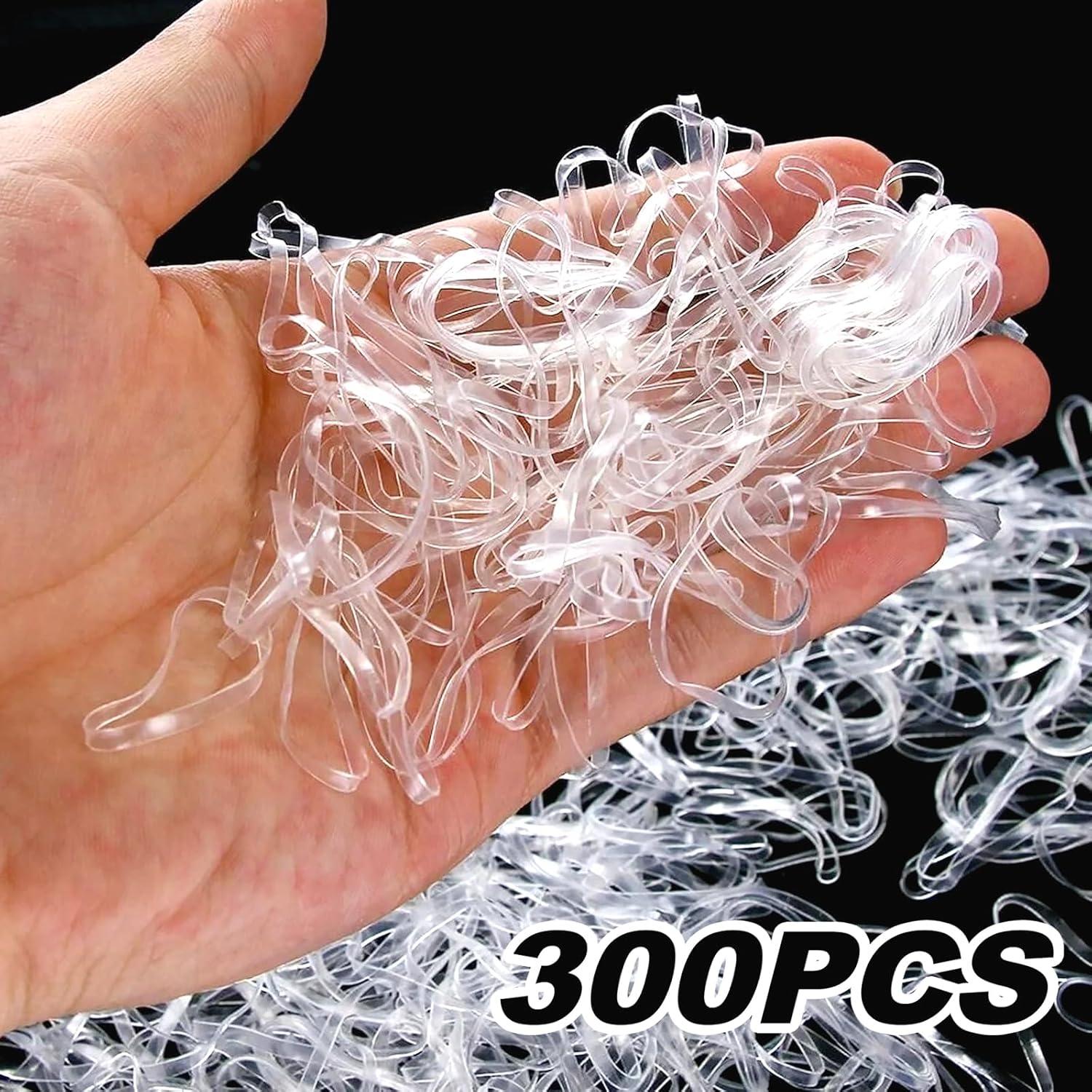300er Mini Transparente Haargummis für Frauen Mädchen Flechten