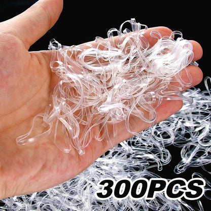 300er Mini Transparente Haargummis für Frauen Mädchen Flechten