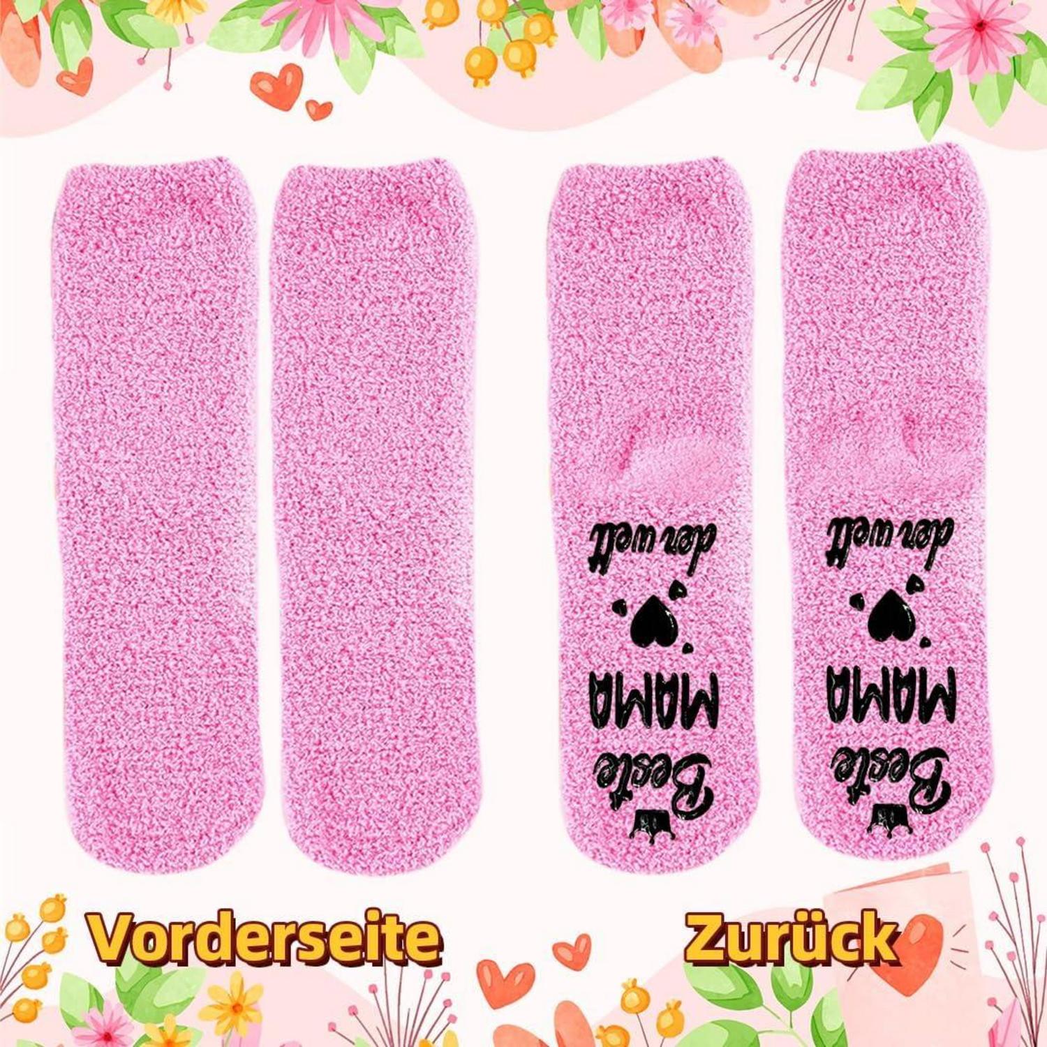 QZOSZ Beste Mama Oma Geschenk Kuschelsocken Frauen Muttertag MAMA