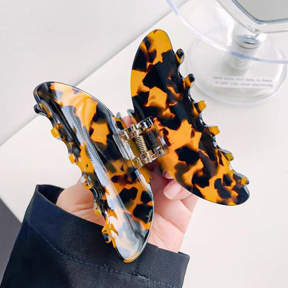 Groß Haarspangen 3 Stück Zelluloid 8.5cm Haargreifer Leoparden-Haarklammern