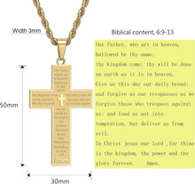 RWQIAN Kreuzkette Herren Bibel Verse Anhänger Silber Gold