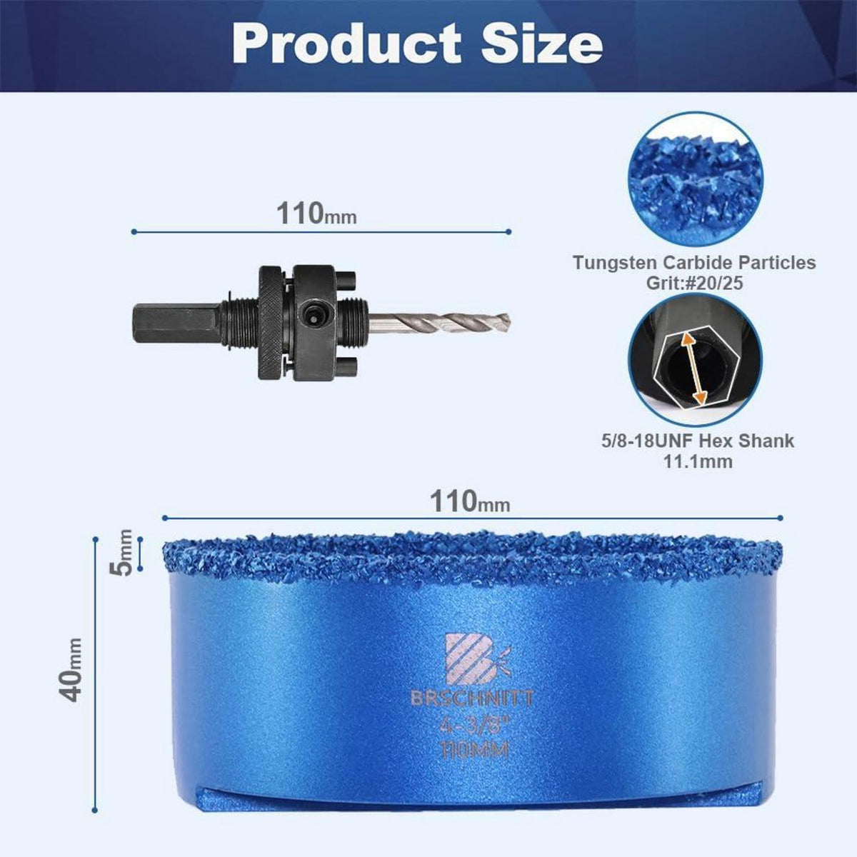 Hartmetall Lochsäge 110mm für Holz & Trockenbau (2 Stück)