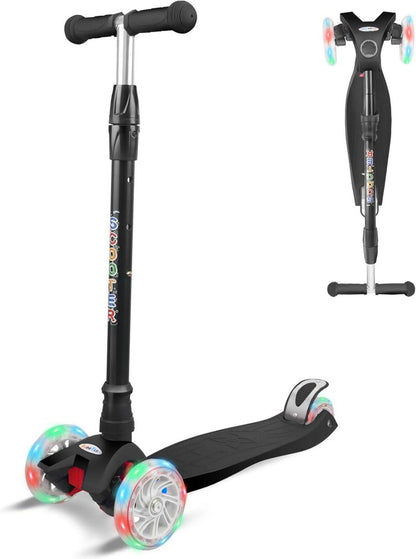 Kinderroller mit PU LED Rädern und Fußbremse, höhenverstellbar, bis 60