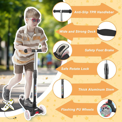 Kinder Roller Dreiradscooter PU LED Räder Faltbar höhenverstellbar