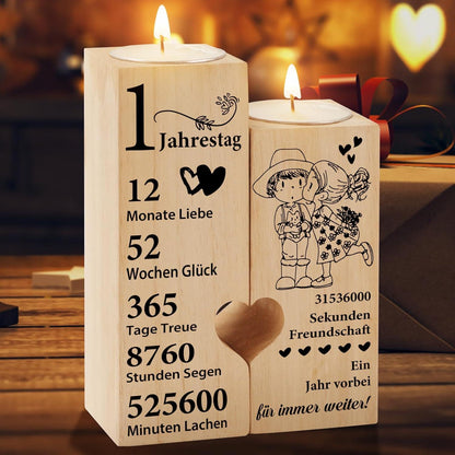 Herz-Kerzenhalter 1. Jahrestagsgeschenk Valentinstag Paare