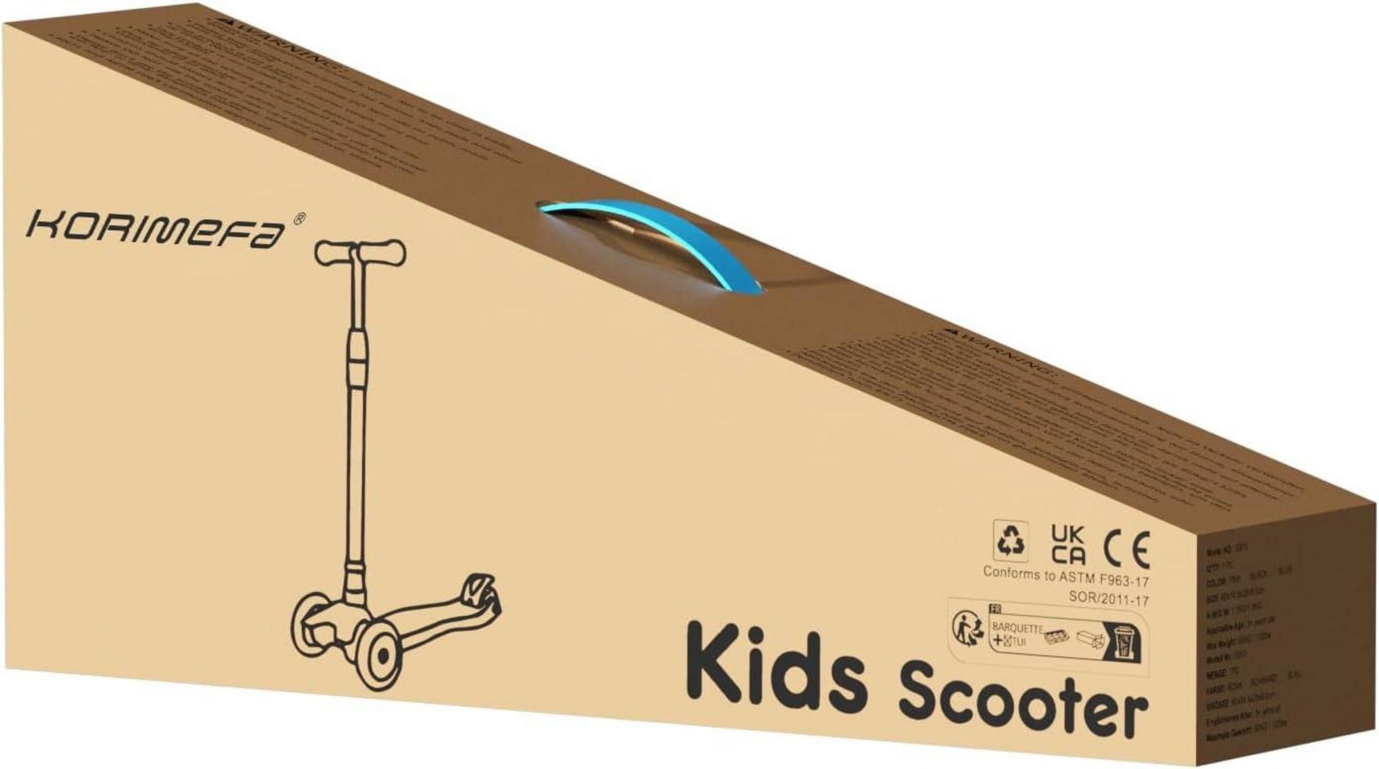Kinder Roller Dreiradscooter PU LED Räder höhenverstellbar 3-12 Jahre Blau
