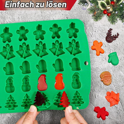 Kamehame Weihnachtssilikonform für Pralinen & Schokolade 2er Set