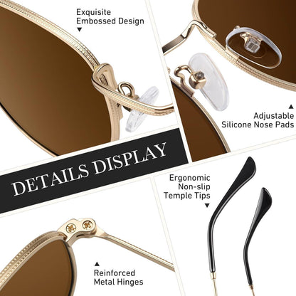 Sunier Sonnenbrille Damen Herren Polarisiert UV400 Schutz