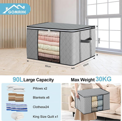 Aufbewahrungstasche 90L 8tlg. mit Deckel Grau Organizer Boxen