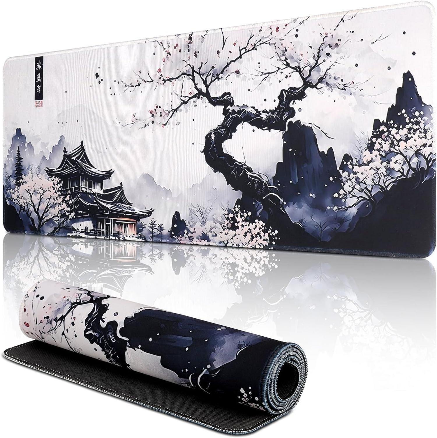 Japanisches Mauspad mit Kirschblütenmotiv, rutschfeste Gaming Matte