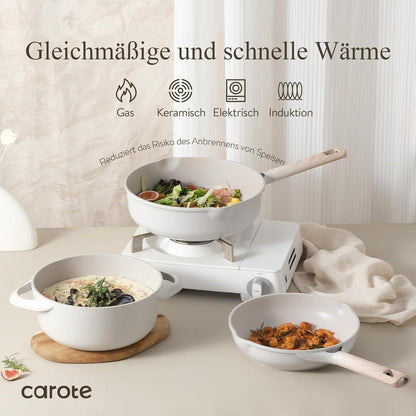 CAROTE Topfsets Pfannenset 6-Teilig Antihaft Induktion
