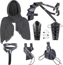 Renaissance Ritterkostüm Zubehör Set Halloween Schwarz