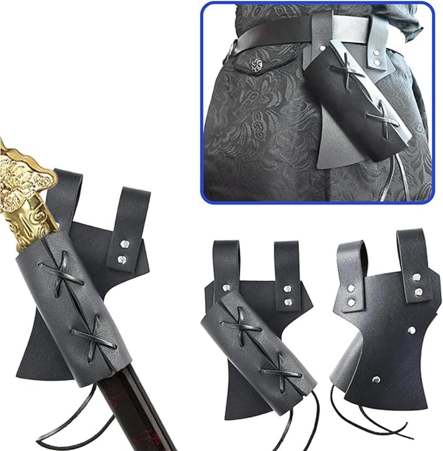 Mittelalterliches Ritterkostüm Zubehör Set Halloween Schwarz