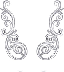 Filigrane Vintage Kletterohrringe Sterlingsilber Blattkriecher Mädchen