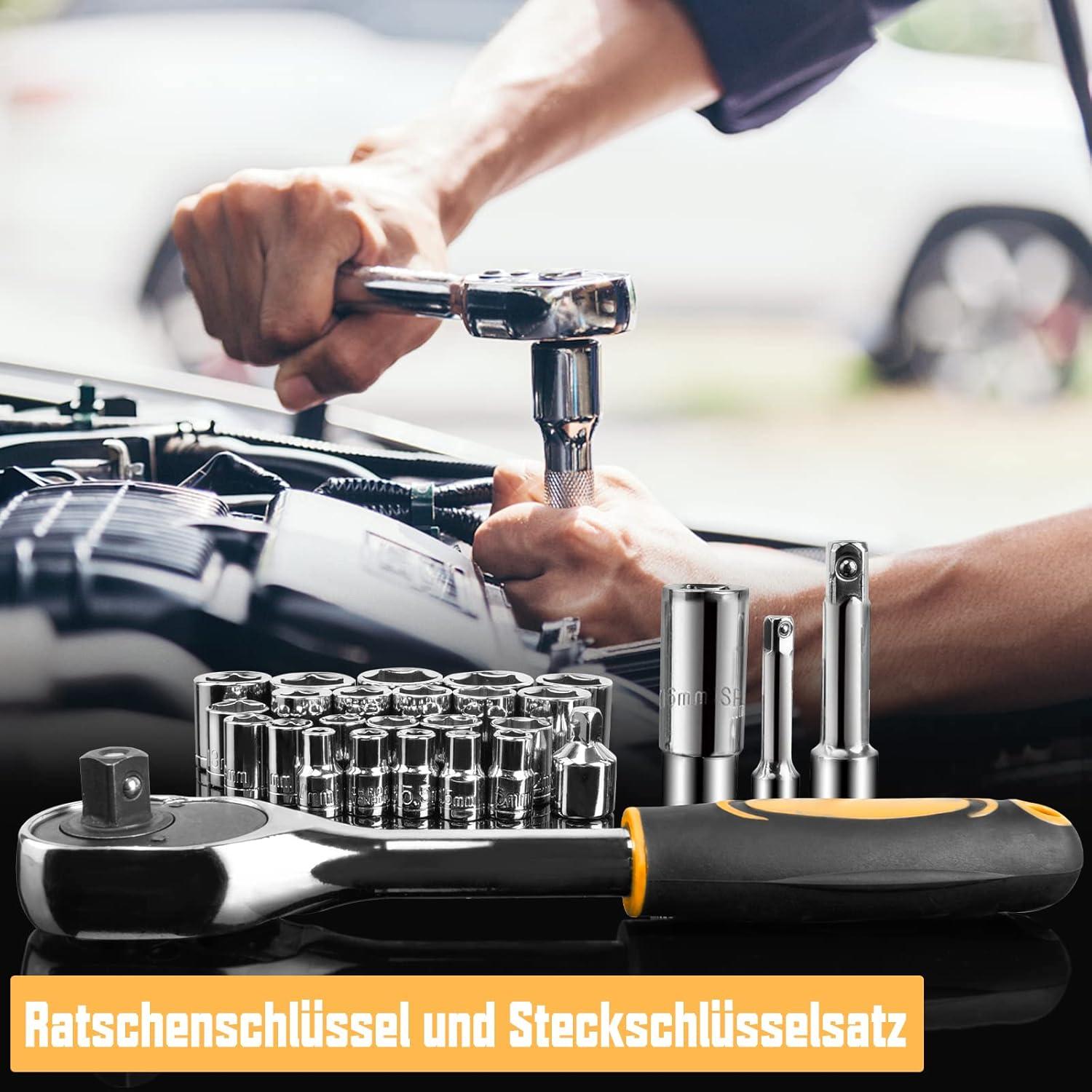 Werkzeugkoffer 257 tlg Schraubenzieher Ratsche Set Steckschlüsselsatz
