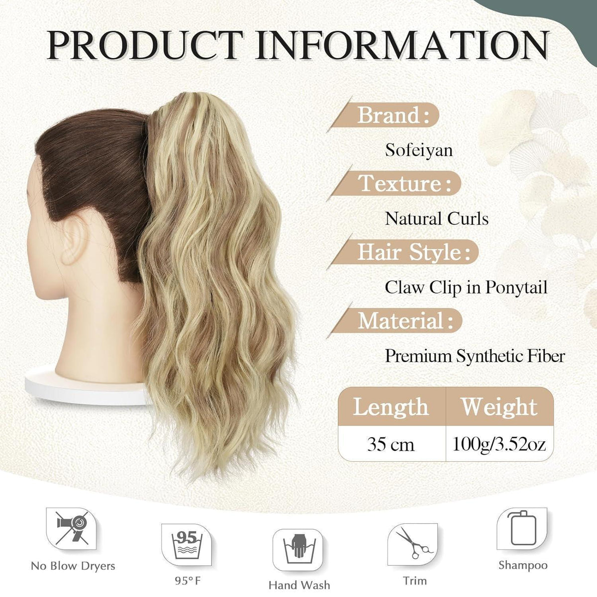 Lockiger Pferdeschwanz Clip-in Haarverlängerung – Blond & Brauntöne