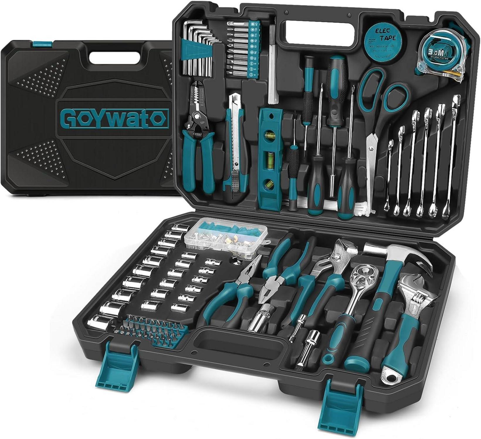 Werkzeugkoffer 287-tlg Gefüllt Profi Haushalt Set Blau