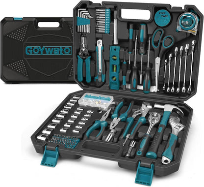 Werkzeugkoffer 287-tlg Gefüllt Profi Haushalt Set Blau