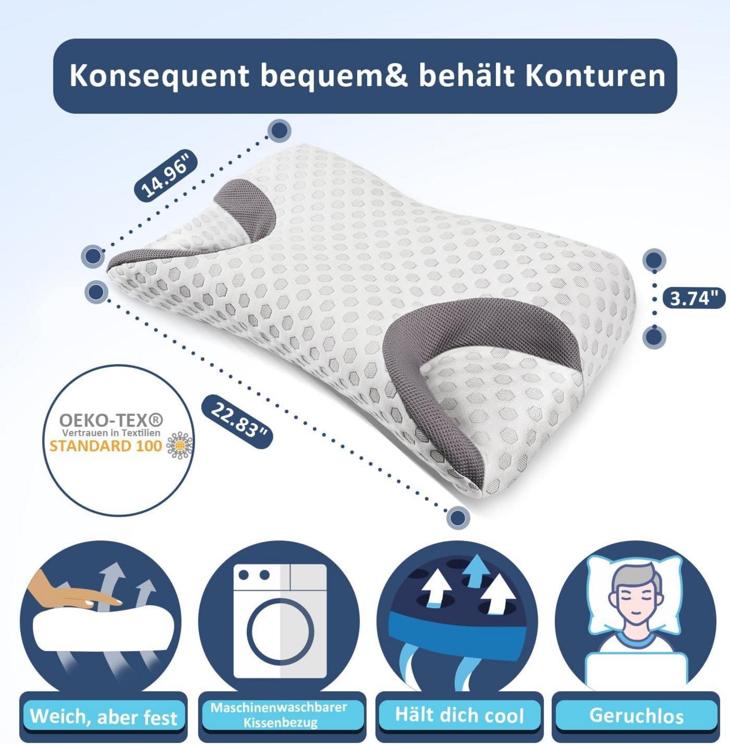 CPAP-Kissen Memory Foam für Seitenschläfer Schlafapnoe Maskenbenutzer