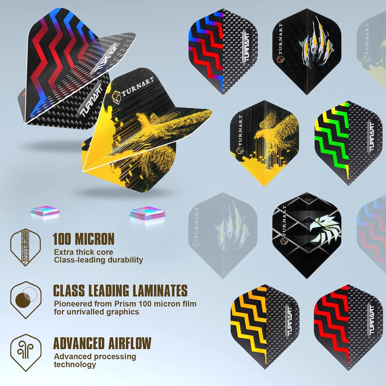 Dartpfeile Steeldarts Metallspitze 12 Stück Set Schwarz EVA-Box