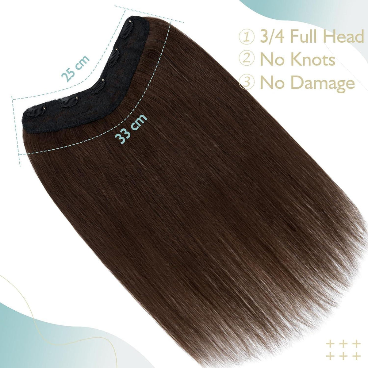 Echthaar Clip-Ins Braun 55 cm – Remy Haarverlängerung