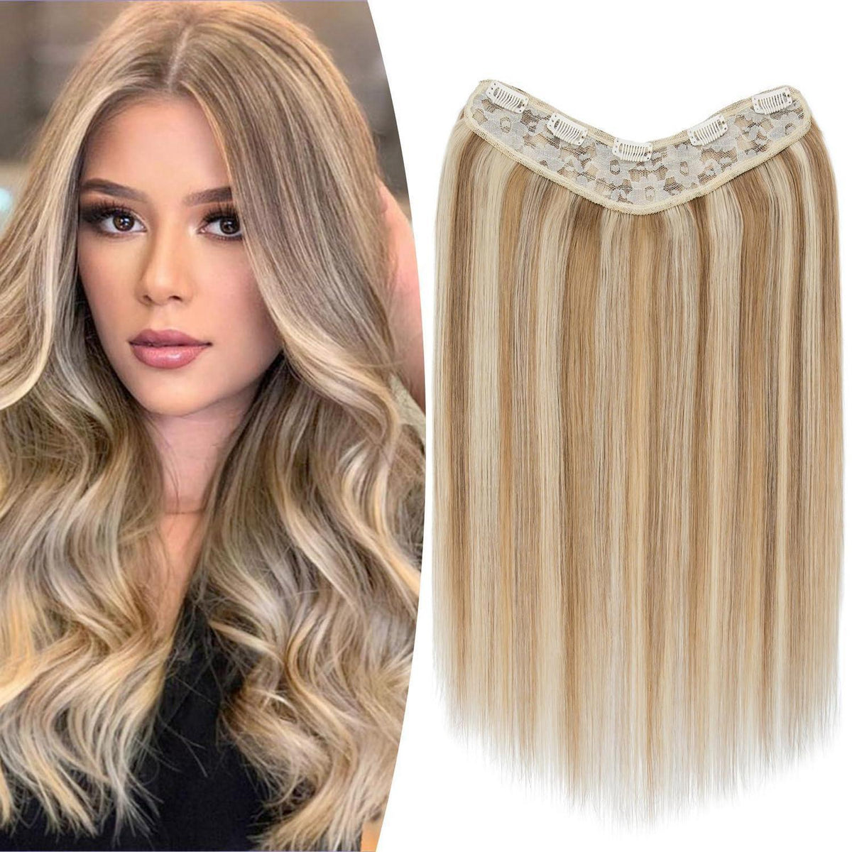 Blond Balayage Clip-in Echthaarverlängerung 55 cm