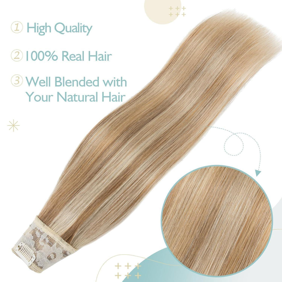 Blond Balayage Clip-in Echthaarverlängerung 35 cm