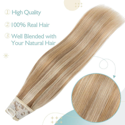 Blond Balayage Clip-in Echthaarverlängerung 35 cm