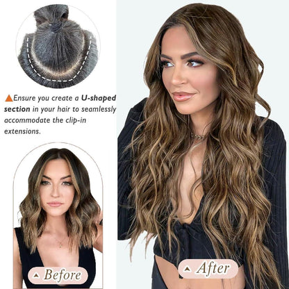 Blond Balayage Clip-in Echthaarverlängerung 35 cm