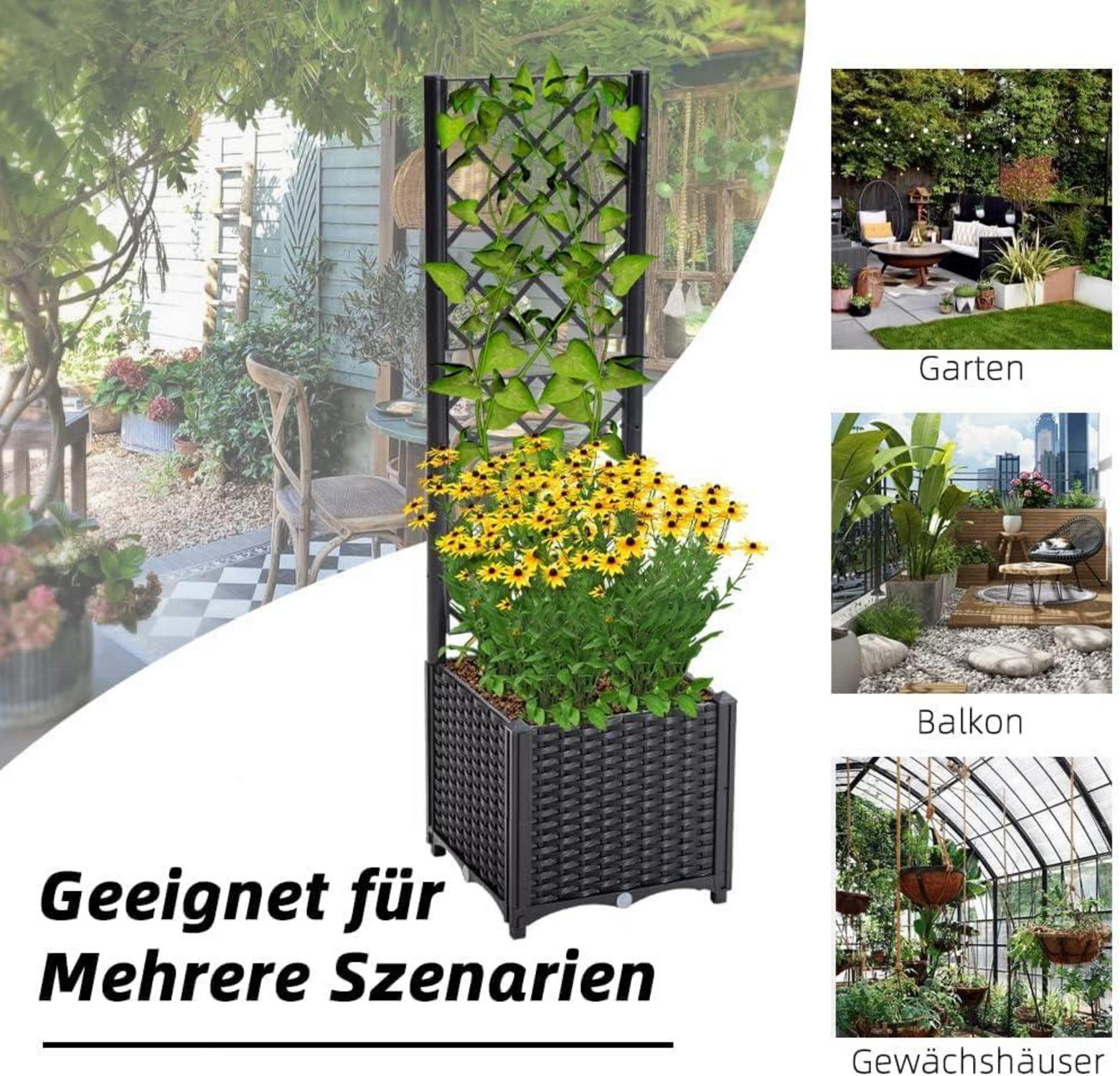 Pflanzkübel Spalier Rattan Kletterpflanzenkasten Selbstbewässerung