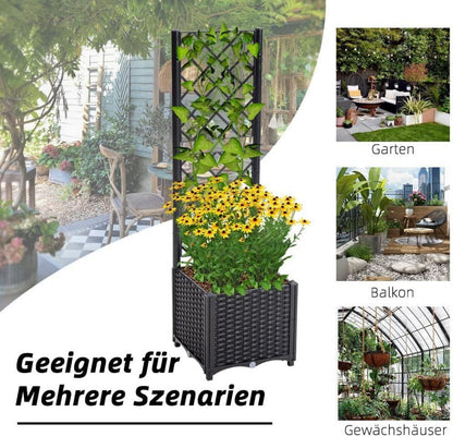 Pflanzkübel Spalier Rattan Kletterpflanzenkasten Selbstbewässerung