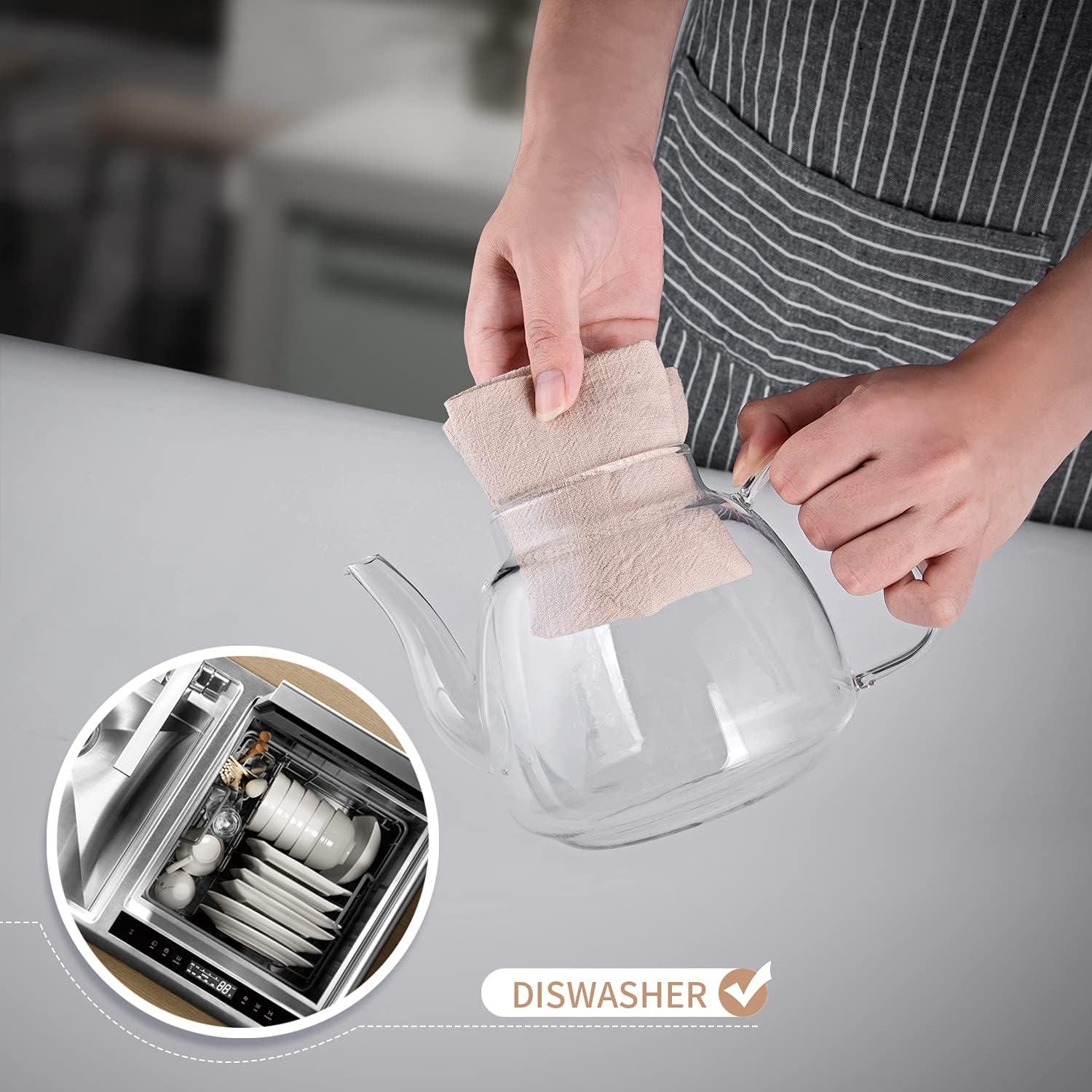 Glas-Teekanne 1100ml mit Infuser & abnehmbarem Sieb, herdfest