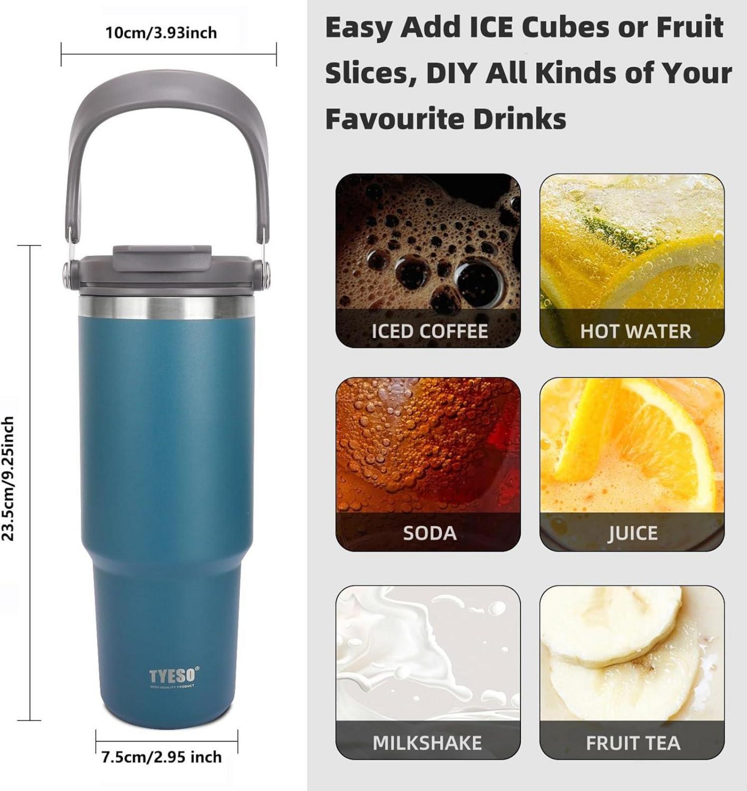 Riley Joy Thermobecher 900ml Trinkbecher Blau Edelstahl Isolierung