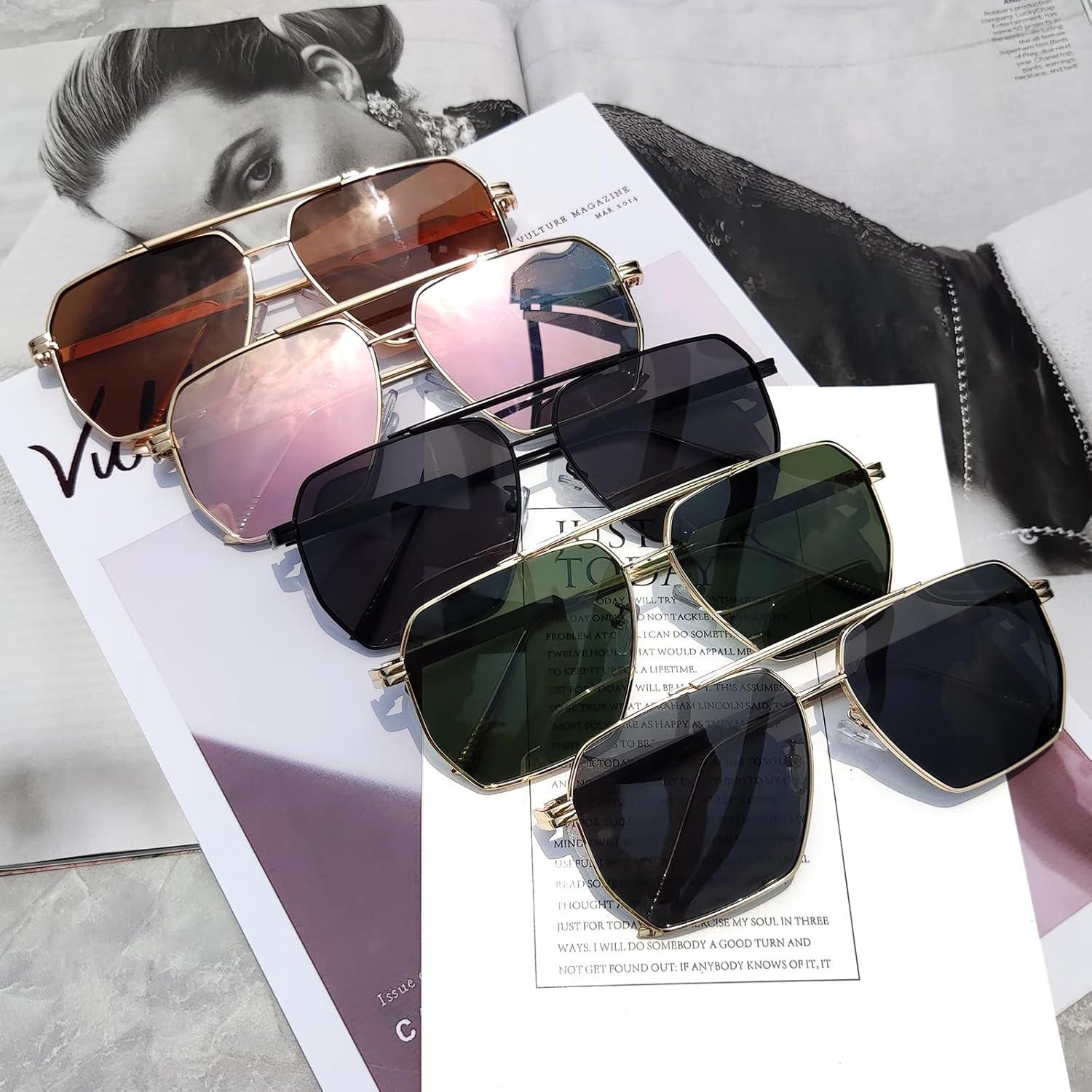 Damen Retro Sonnenbrille Polarisiert Groß Quadratisch Vintage UV400