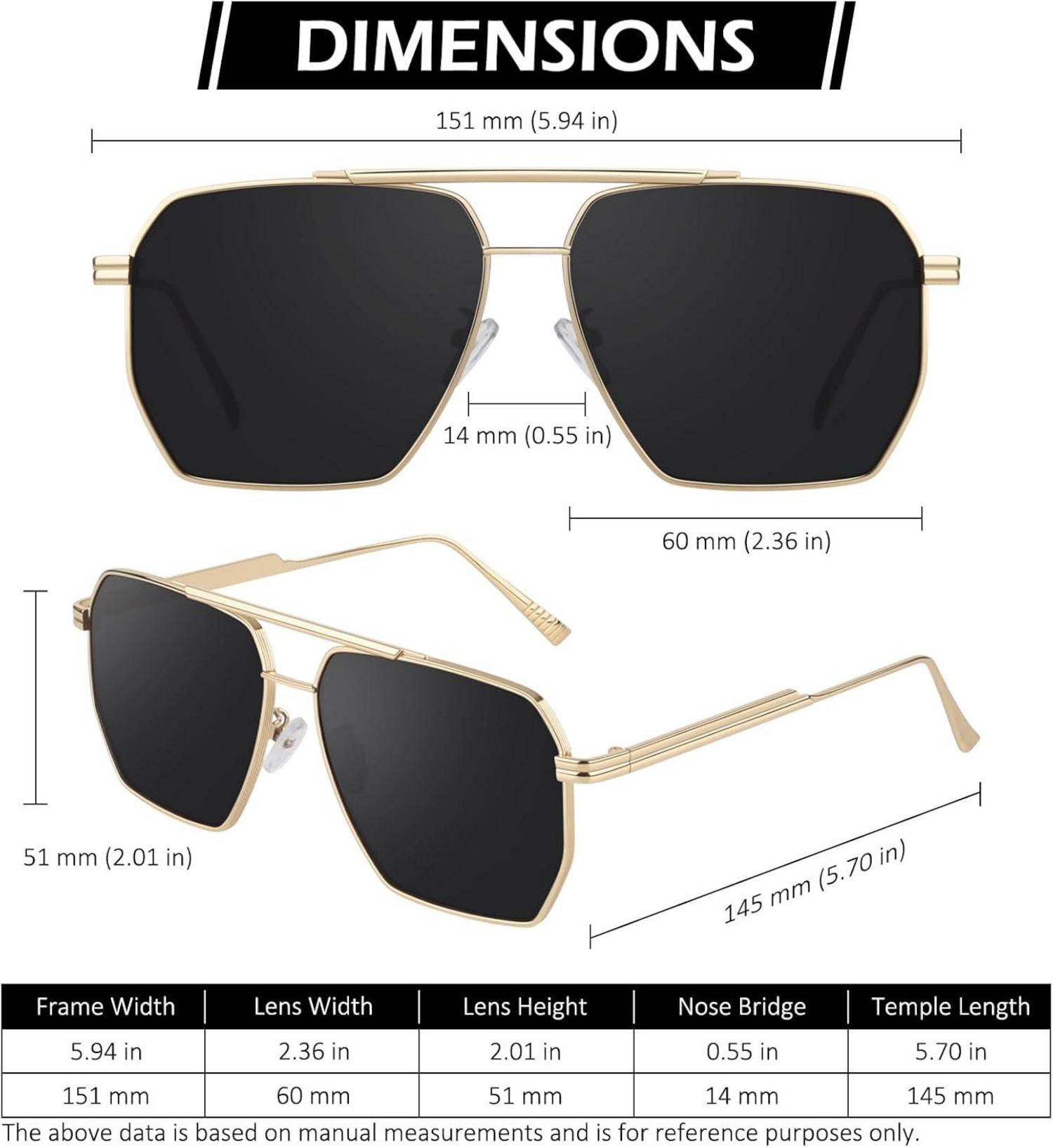 Damen Sonnenbrille Polarisiert Retro Mode UV400 Groß Quadratisch