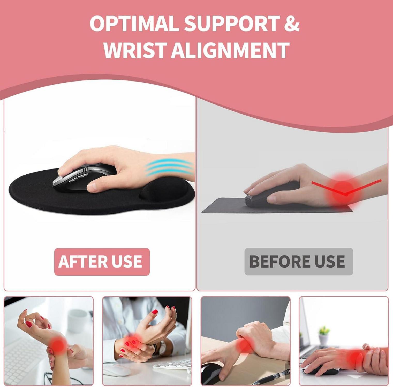 Ergonomisches Gelkissen Mousepad mit Handauflage Rosa