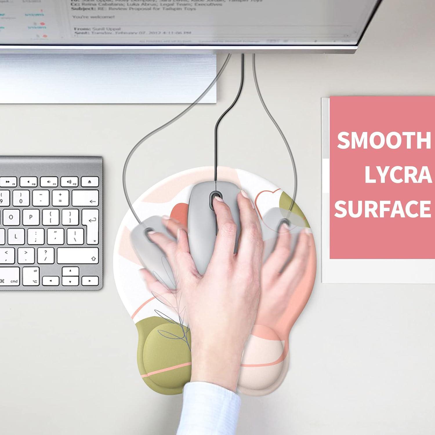 Ergonomisches Gelkissen Mauspad mit Handauflage Rosa PU Unterseite