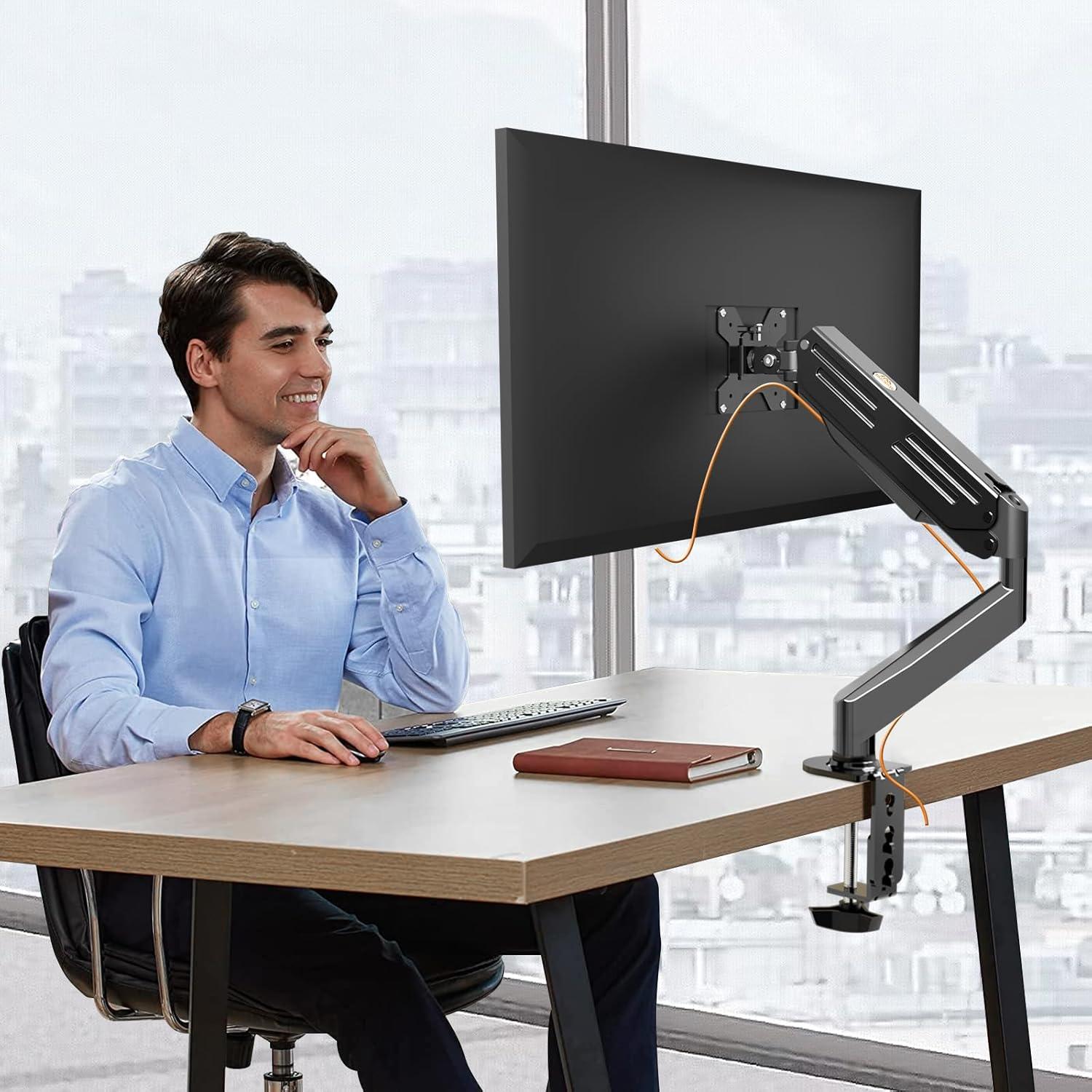 Monitor Halterung 1 Monitor 17-27 Zoll Höhenverstellbar Gasfeder VESA75/100mm