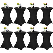 8er-Set Stretch Stehtisch Husse für Bistrotisch Ø 80-85 cm Schwarz