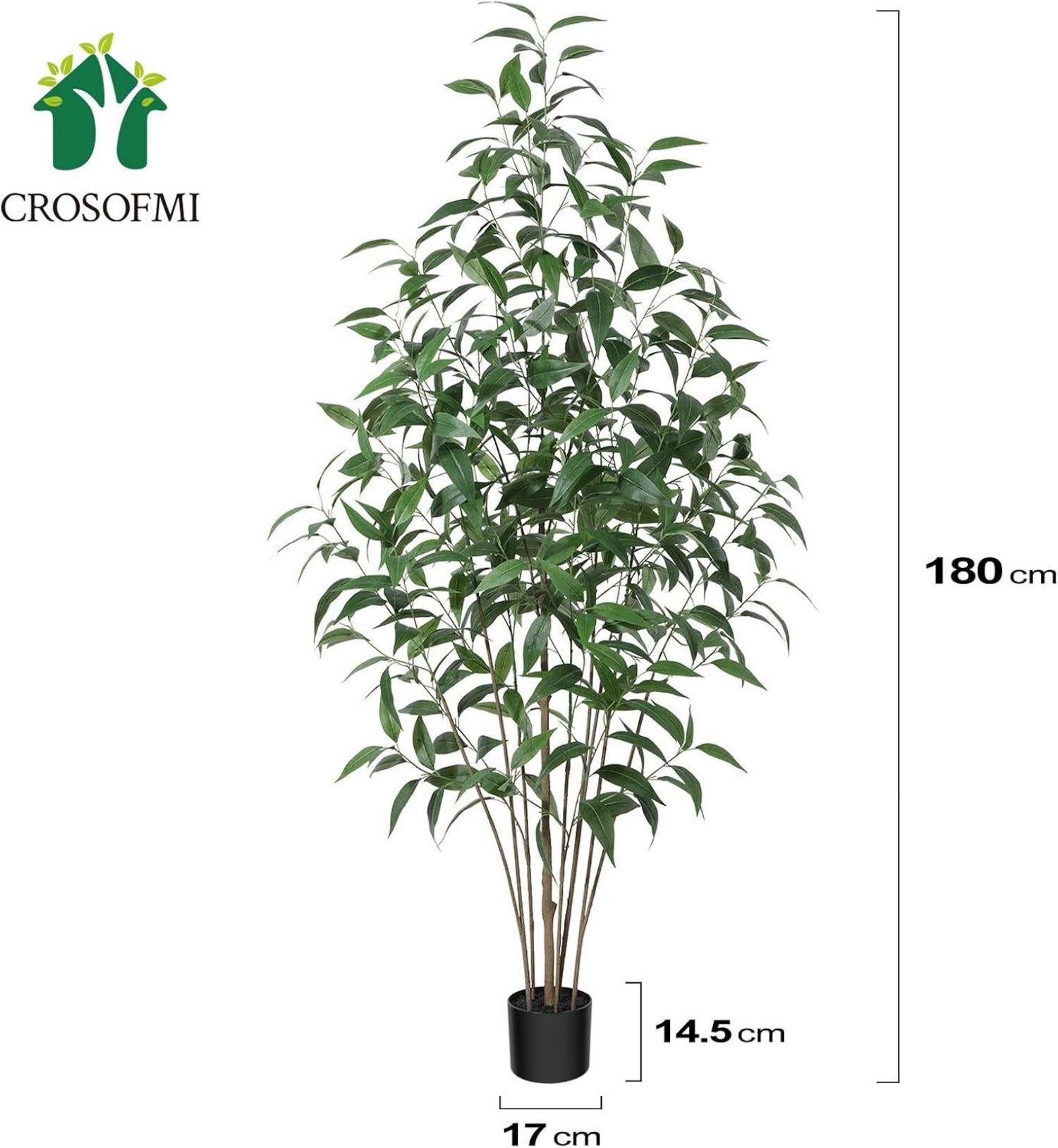 Künstliche Pflanze Groß 180 cm Plastik Fake Plant Deko Outdoor Indoor