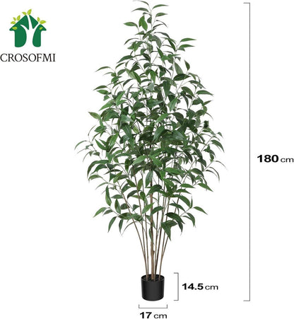 Künstliche Pflanze Groß 180 cm Plastik Fake Plant Deko Outdoor Indoor