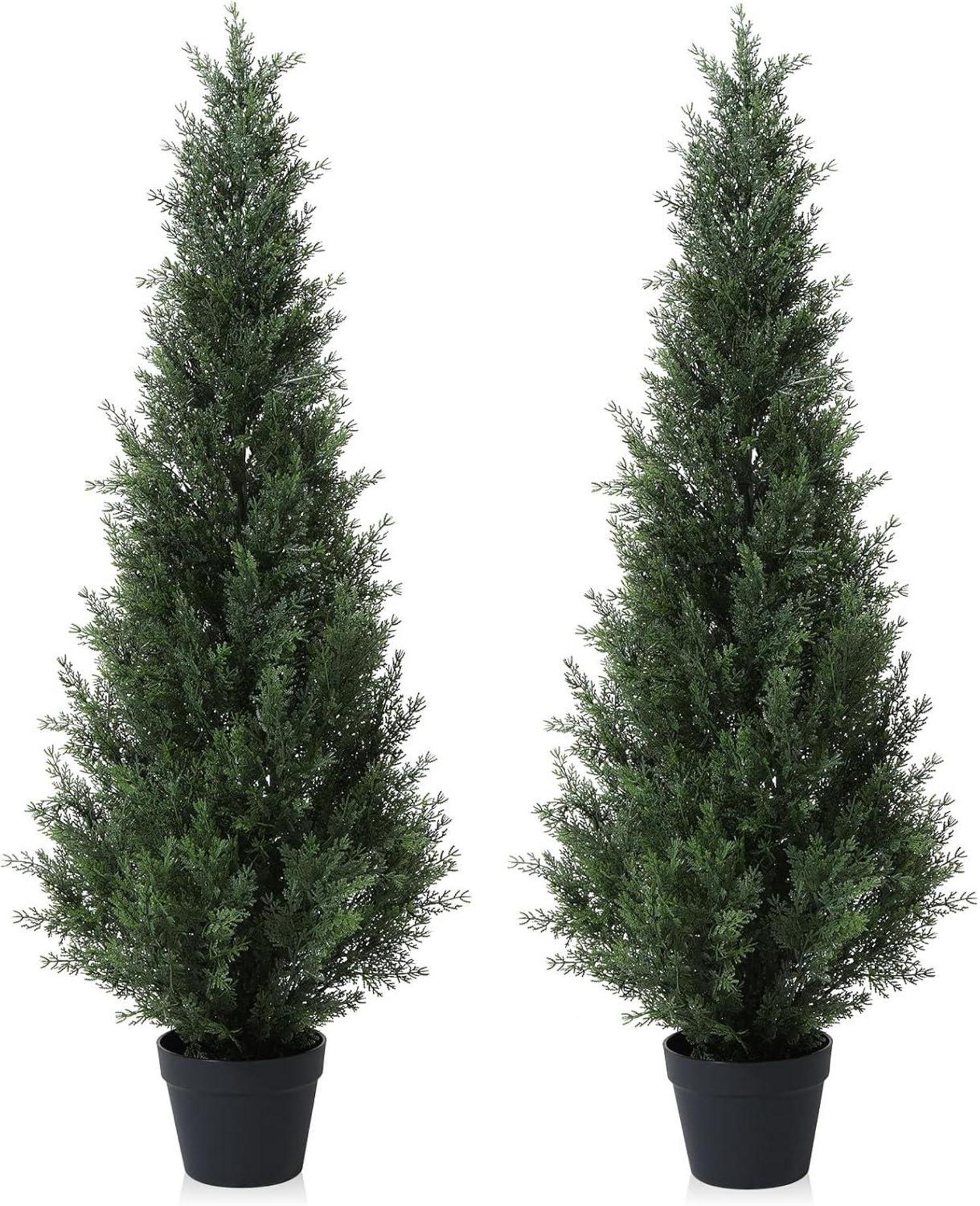 Künstlicher Zedernbaum Kunstpflanzen 125 cm im Topf 2er Pack