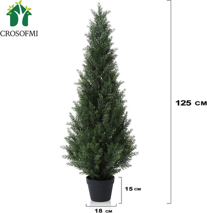 Künstlicher Zedernbaum 125 cm Kunstpflanze im Topf 2er Set