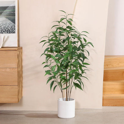 CROSOFMI Künstliche Zimmerpflanze Groß 125 cm im Topf - Lebensechtes Eukalyptusbaum-Design