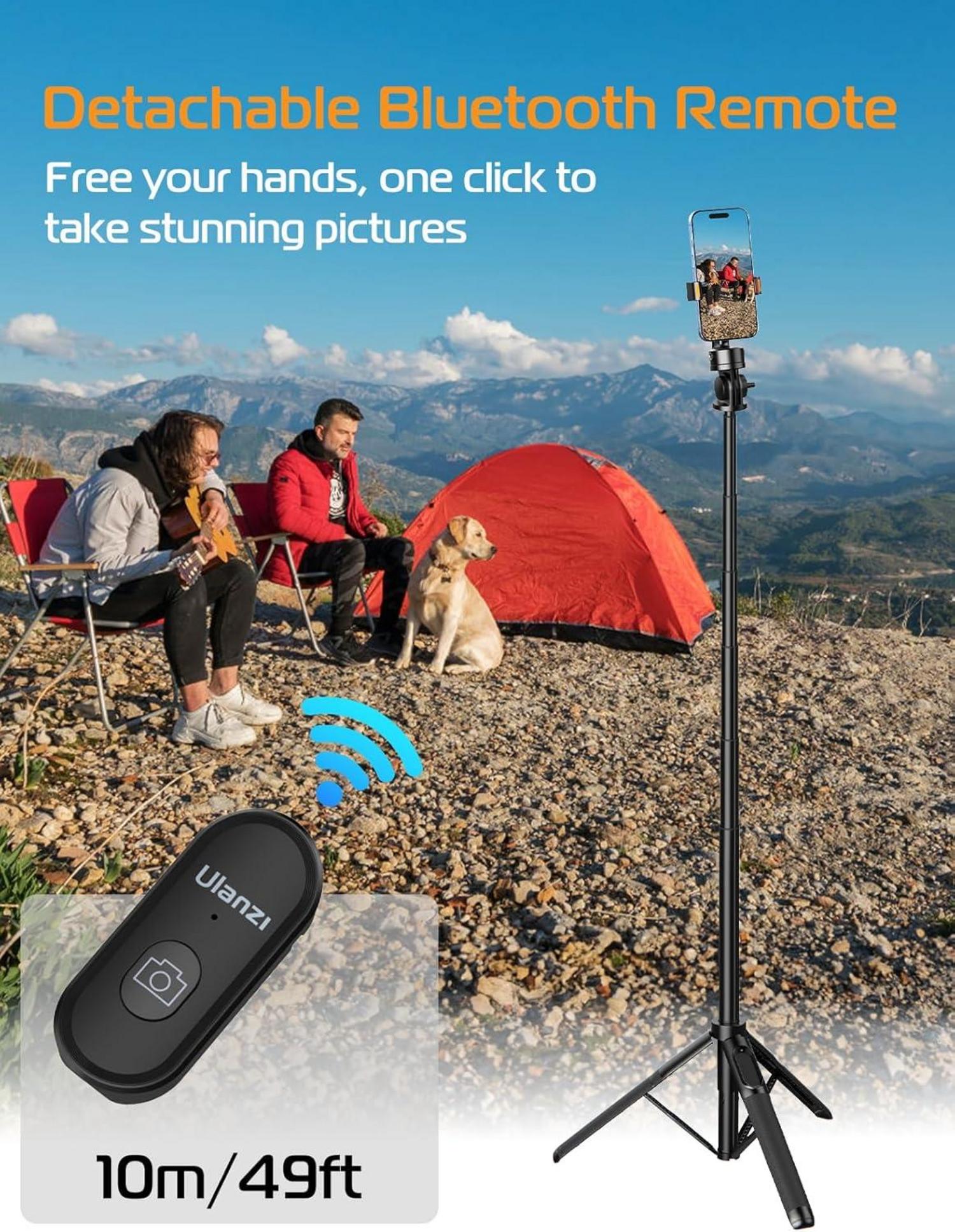 Handy Stativ mit Bluetooth-Fernbedienung - Tragbar und höhenverstellbar