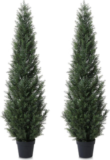 Künstlicher Zedernbaum 155 cm im Topf 2er Pack für Außendekoration