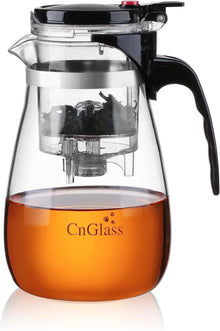 Glas Teekanne mit herausnehmbarem Sieb 900ml klarer Teekessel zum
