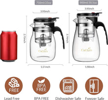 CNGLASS Glas Teekanne mit herausnehmbarem Sieb 900ml klarer