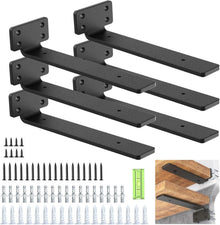 Schwarze Schwerlast Regalhalterung 25-30,5cm 6er Set 75KG